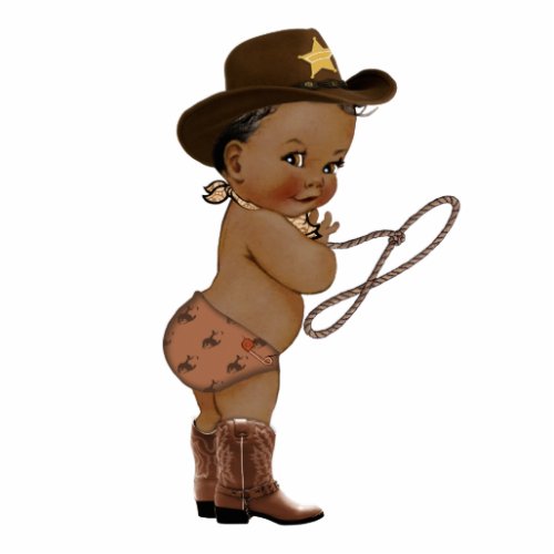 Cute Boy Cowboy Baby Shower Cake Topper  Cutout