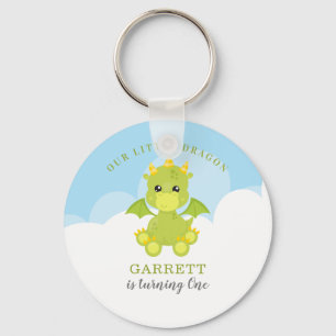 Cute Boy Dragon 1st Birthday Keychain