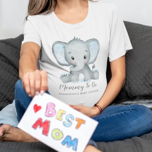 Cute Boy Elephant Mommy to Be Baby Shower T_Shirt