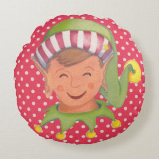 Cute Boy Elf Christmas Pillow