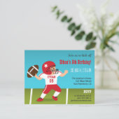 Cute Boy Football Birthday Party Invitations (Standing Front)