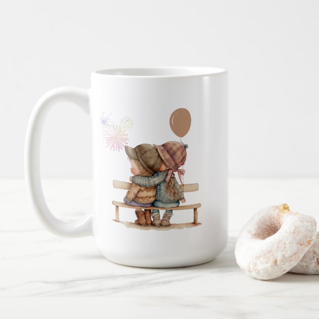 Cute Boy & Girl Mug (With Donut)