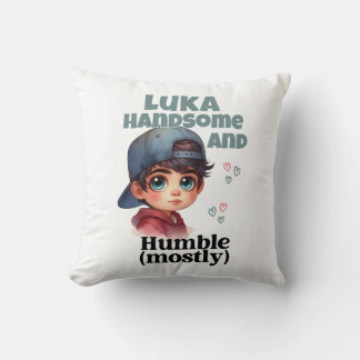 Cute Boy Handsome And Humble Throw Pillow