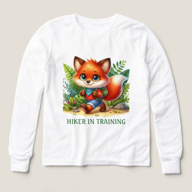 Cute boy hiker training customizable Tri-Blend shirts (Design Front)