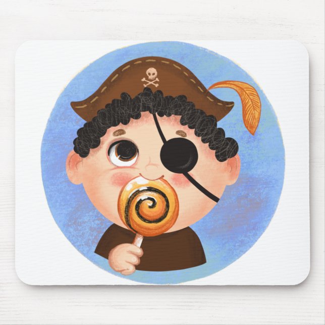 Cute boy in a pirate Halloween costume Mouse Pad (Front)