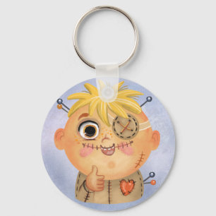 Cute boy in a Voodoo costume  Classic Round Sticke Keychain