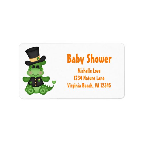 Cute Boy Irish Dragon Baby Shower Address Label