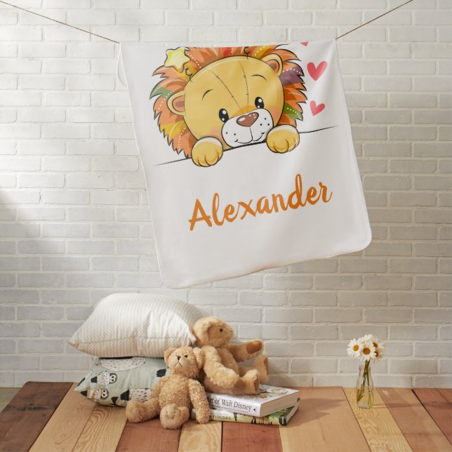 Cute boy lion Baby Blanket (In Situ)