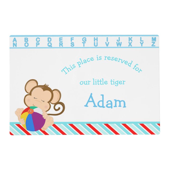 Cute Boy Monkey Placemat (Front)