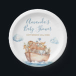 Cute Boy Noah's Ark Baby Shower Paper Plates<br><div class="desc">Cute Boy Noah's Ark Baby Shower Paper Plates
Wording can be changed into any occasion</div>