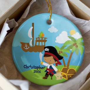 Cute Boy Pirate Christmas Ornament