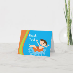 Cute Boy Pool Party Thank You Note