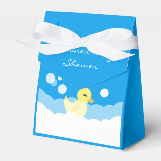 Cute Boy Rubber Ducky Baby Shower Favor Boxes (Front Side)