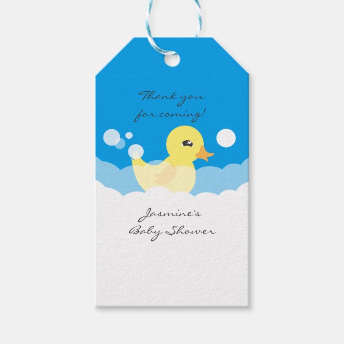 Cute Boy Rubber Ducky Baby Shower Gift Tags Zazzle Com