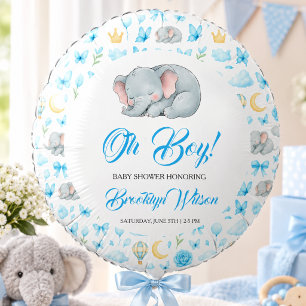 Cute Boy’s Elephant Watercolor Baby Shower Balloon