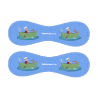 Cute boy sailor and dog rowing boat cartoon | Mask