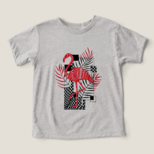 Cute Boy T-shirt Red Flamingo Print  Toddler T-shirt