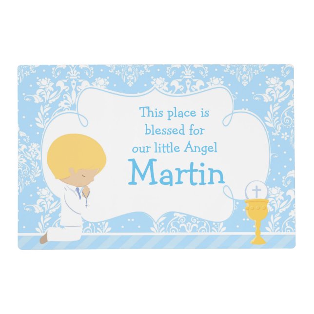 Cute Boy 'This place is blessed' Placemat (Front)