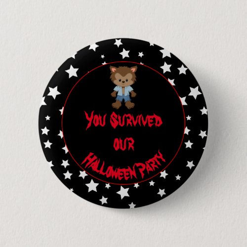 Cute Boy Werewolf Halloween Party Pinback Button