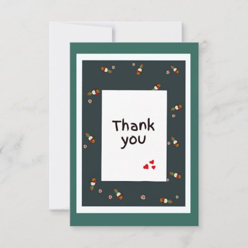 Cute boy with ball pattern thank you card
