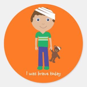 Cute Boy With Bandage I Was Brave Today Stickers