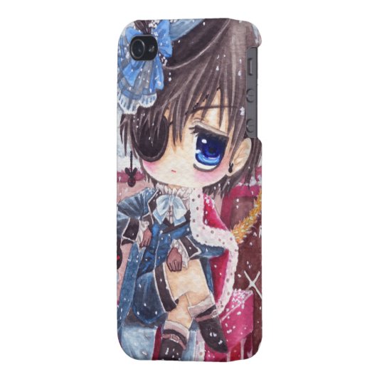 Cute boy with eye patch iPhone case (Back Left)