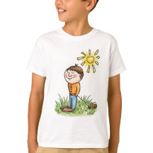 Cute Boy with Toy Car Kids T-Shirt