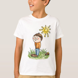 Cute Boy with Toy Car Kids T-Shirt