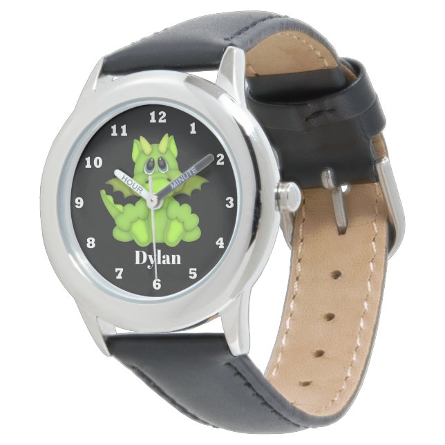 Cute boys add name Dragon watch (Angled)