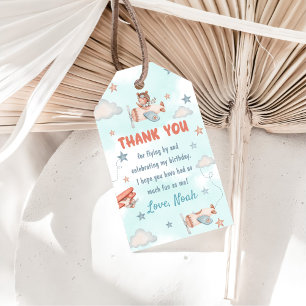 Cute Boy's Airplane Theme 1st Birthday Party Gift Tags