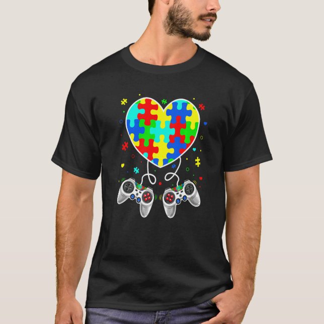 Cute Boys Autism Game Autism Awareness Month Day M T-Shirt (Front)