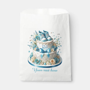 Cute boys baby shower cake favor bag