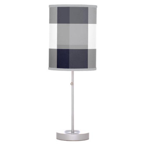 Cute Boys Bedroom Blue Grey Checkered Table Lamp