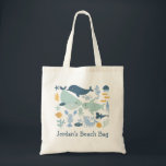 Cute Boys Blue Green Sea Creatures Beach Tote Bag<br><div class="desc">Cute Boys Blue Green Sea Creatures Beach Tote Bag

This boy's tote bag features various sea creatures and seaweed in a modern design.</div>