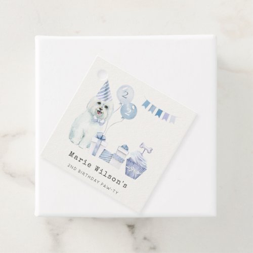 Cute Boys Blue Party Puppy Dog Any Age Birthday Favor Tags