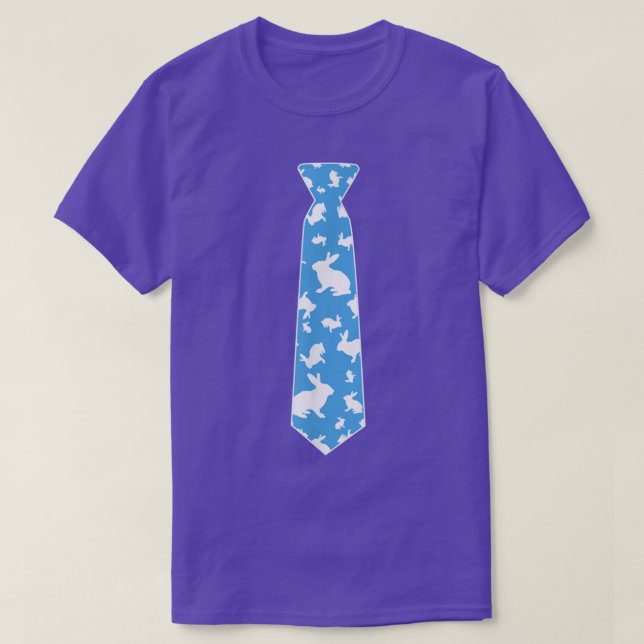 Cute Boys Bunny Rabbit Tie Easter  Kids Adult Patt T-Shirt (Design Front)