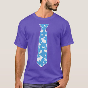 Cute Boys Bunny Rabbit Tie Easter  Kids Adult Patt T-Shirt