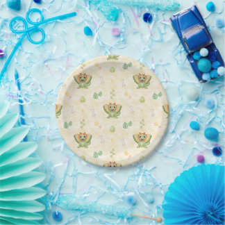 Cute Boys Dino Birthday Dinosaur Paper Plates