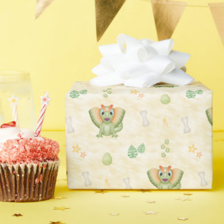 Cute Boys Dino Birthday Dinosaur Wrapping Paper