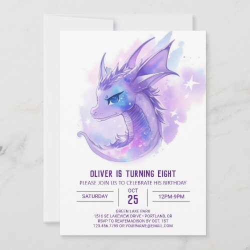 Cute Boys Dragon Quest Birthday Invitation