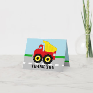 Cute Boy's Dump Truck Thank You Cards