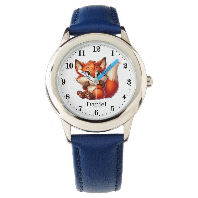 Cute boys fox lovers add name  watch (Front)