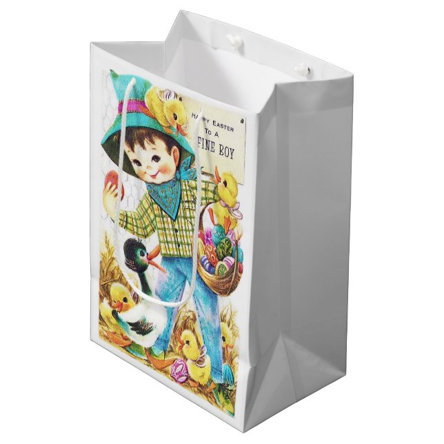 Cute boys Happy Easter  Medium Gift Bag (Front Angled)
