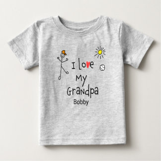 Cute Boys I love My Grandpa Baby Tee