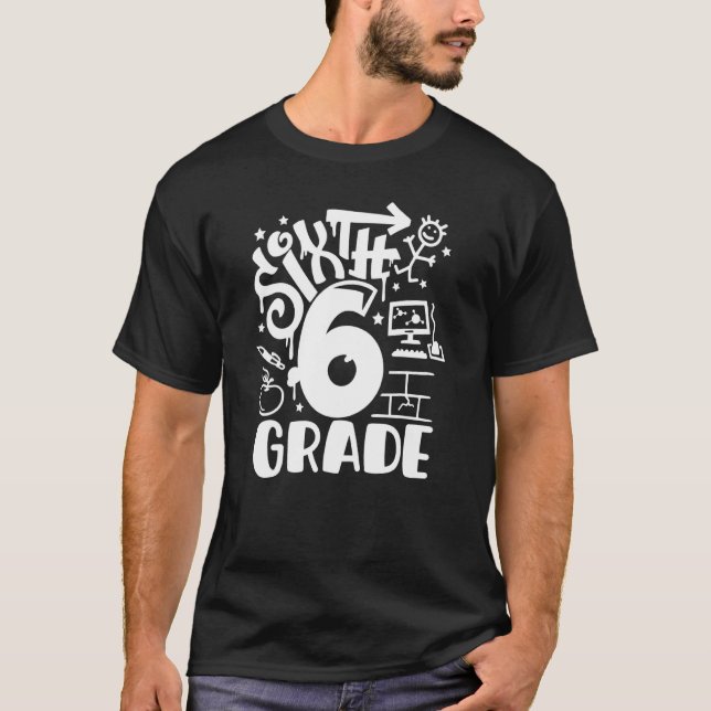 Cute Boys Kids 6th Sixth Grade Squad Crew Team Cla T-Shirt (Front)