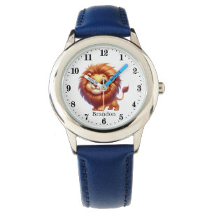 Cute boys lion add name watch