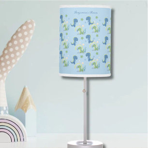 Cute Boy's Nursery Dinosaurs at Play Table Lamp