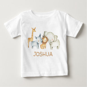 Cute Boys Personalized Safari Animals T-Shirt