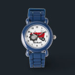 Cute boys red tractor add name watch<br><div class="desc">design by originalartwork@delightful_doodles.com back by www.SonyaDeHart.com</div>