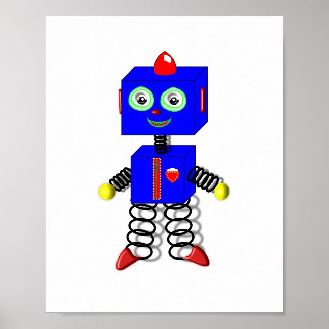 Cute Boys Room Robot Picture Poster Decor (Front)